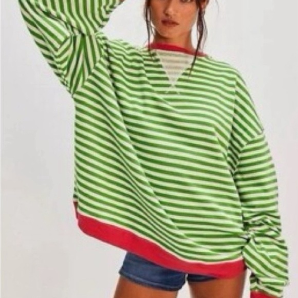 Free People Gorgeous Oversized Terry Sweatshirt ❤️ NWOT - Picture 3 of 8